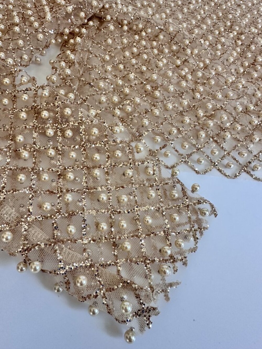 FORE Gold Beaded Mesh Long Sleeve Top Women's Size Small - Picture 6 of 13